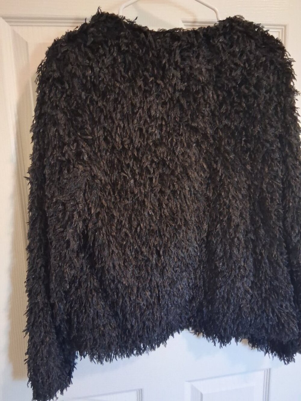 Colleen Lopez | Black Shaggy Fringe Jacket | Size Small - Picture 4 of 6